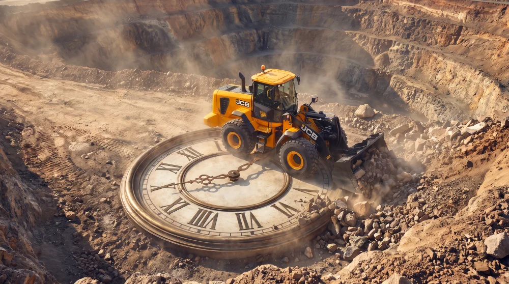 Cargador frontal sobre un reloj: horas reales de trabajo de la maquinaria